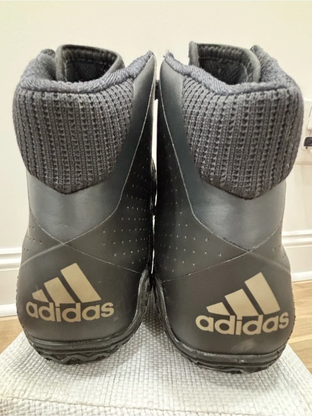 adidas Mat Wizard 4 Wrestling Boxing Shoes Triple Black Carbon AC6971 Men's 9